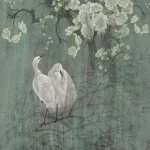 Décoration murale oiseaux en papier peint élégant