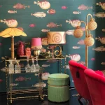 Papier peint poisson décoratif pour intérieur