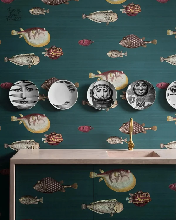 Motif de poisson en papier peint pour une ambiance marine