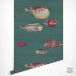 Papier peint avec illustration de poissons colorés pour décoration