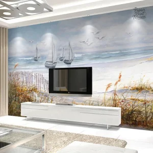 Rouleau de papier peint bord de mer