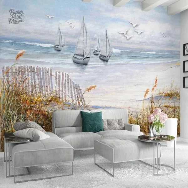 Papier peint décoratif marine, ambiance bord de mer