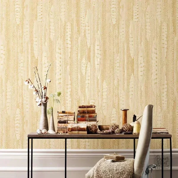 scandinave-papier-peint-jaune-1 Papier peint scandinave jaune au design moderne