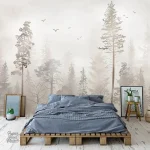 Papier peint forêt avec design verdoyant et élégant