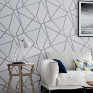 Papier peint avec motifs géométriques colorés