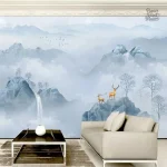 Papier peint intissé avec motif de paysage naturel