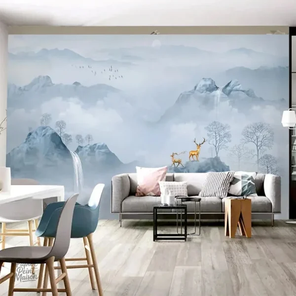 Tapisserie décorative évoquant des paysages apaisants