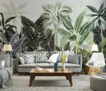Papier peint tropical jungle avec motifs luxuriants